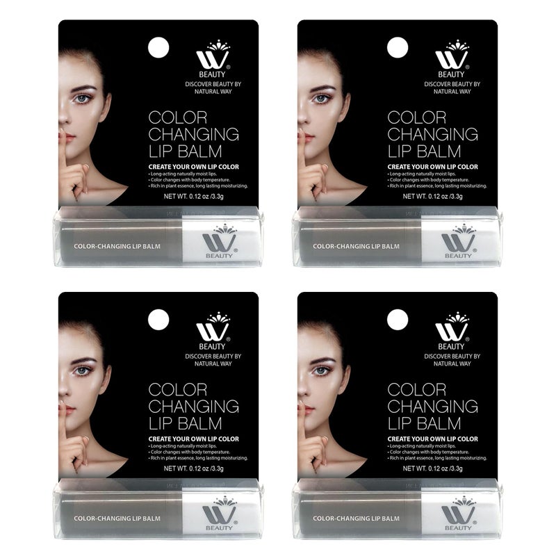 WBM Care Lip Balm 4Pack 33g Each  Enriched with Vitamin E ColorChanging Tinted Moisturizer Provides LongLasting Repair Hydration and Soft Smooth Lips